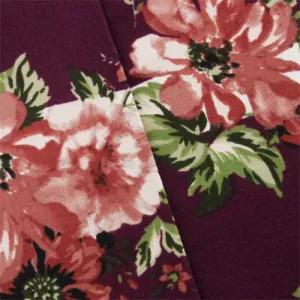 3 YD PC-Purple/Multi Floral & Stripe Print Jersey Knit Fabric