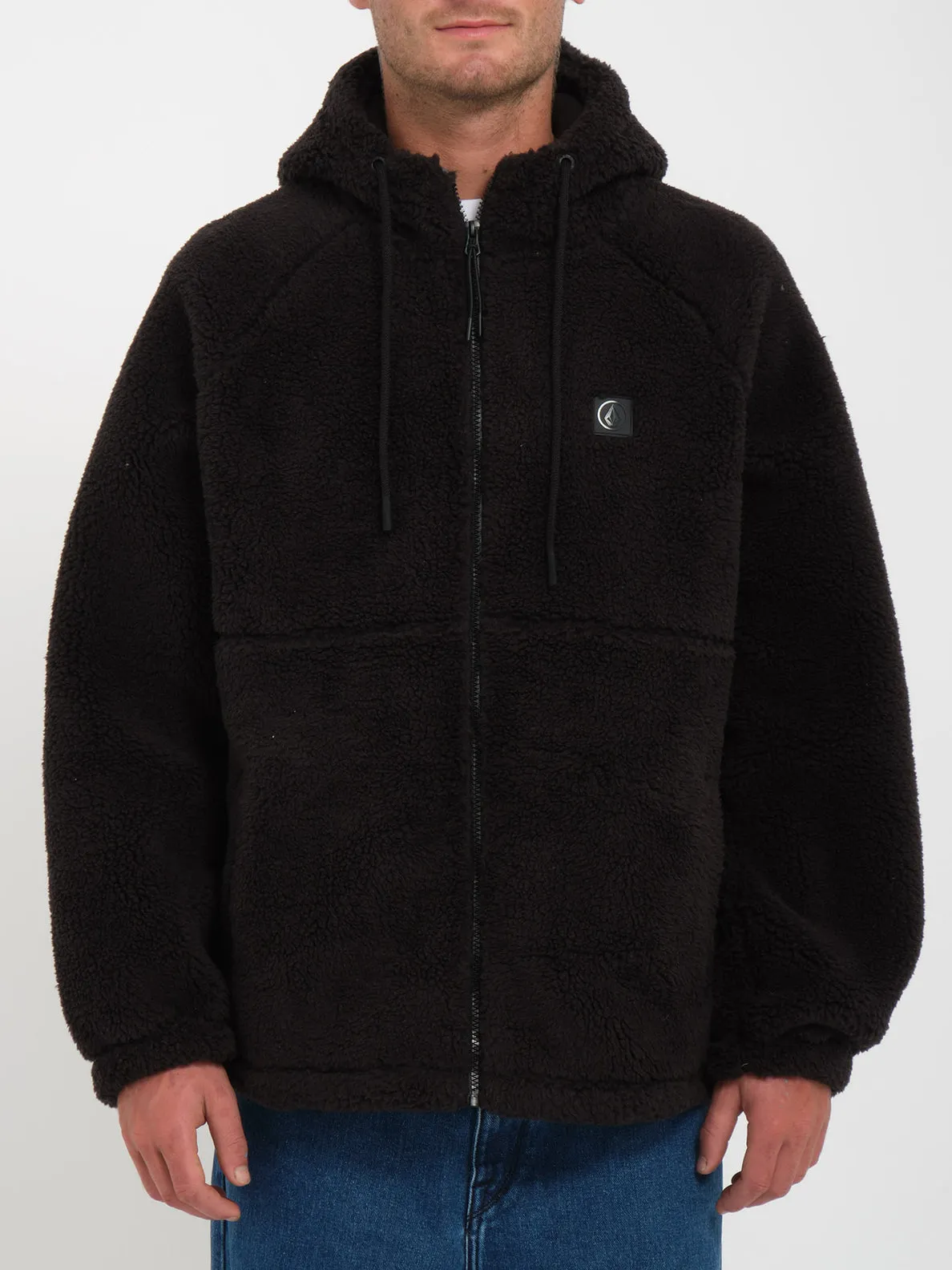 Arstone Zip Sherpa Hoodie - BLACK