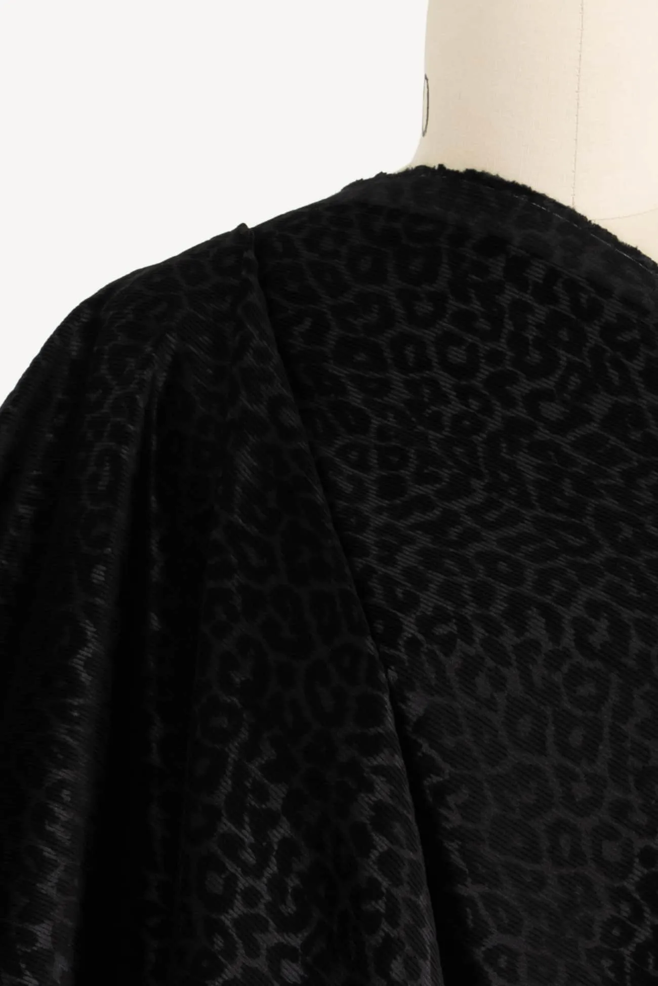 Black Cheetah Stretch Corduroy Woven