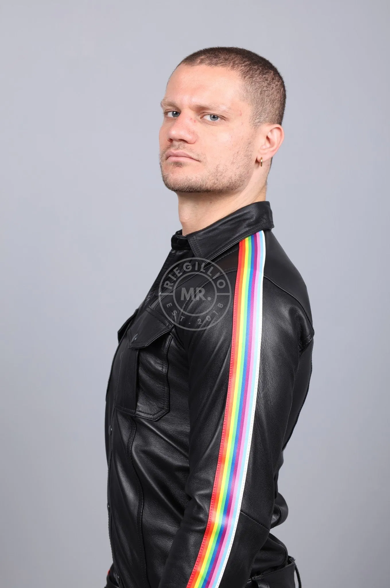 Black Leather Shirt Long Sleeves - PROUD Taping