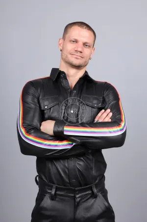 Black Leather Shirt Long Sleeves - PROUD Taping