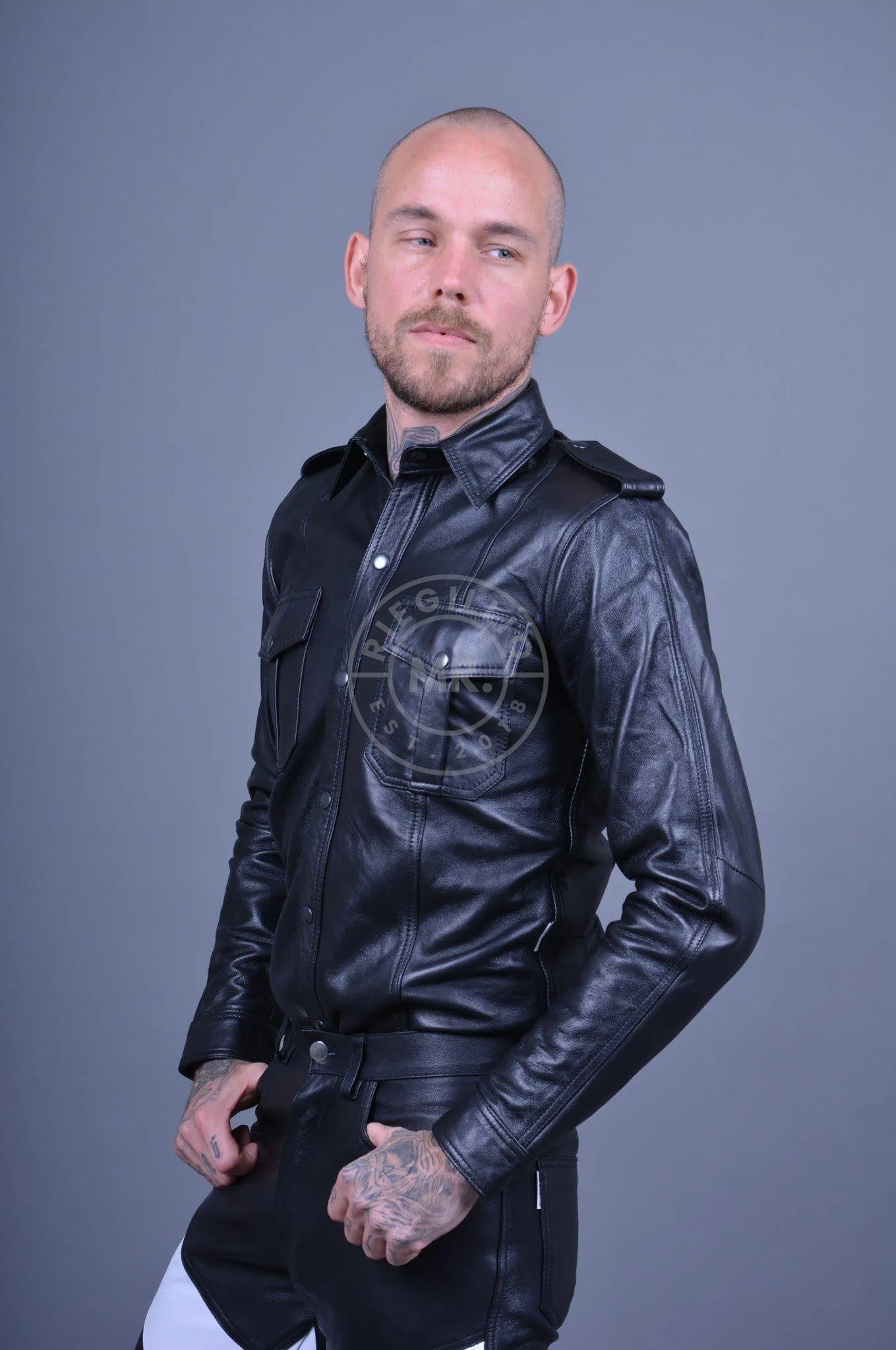 Black Leather Shirt Long Sleeves