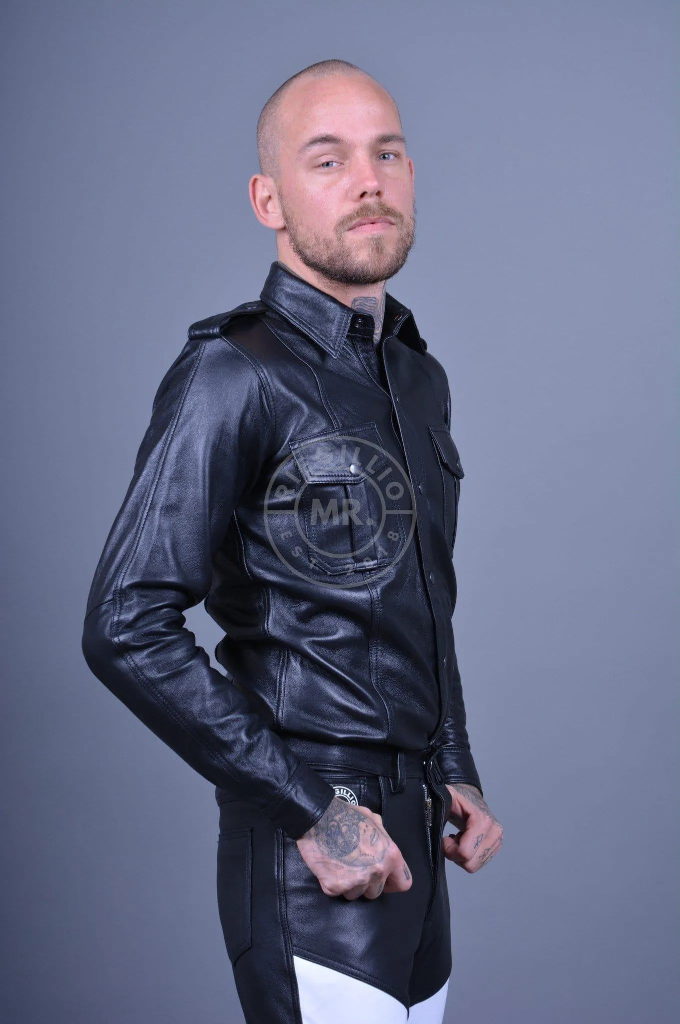 Black Leather Shirt Long Sleeves