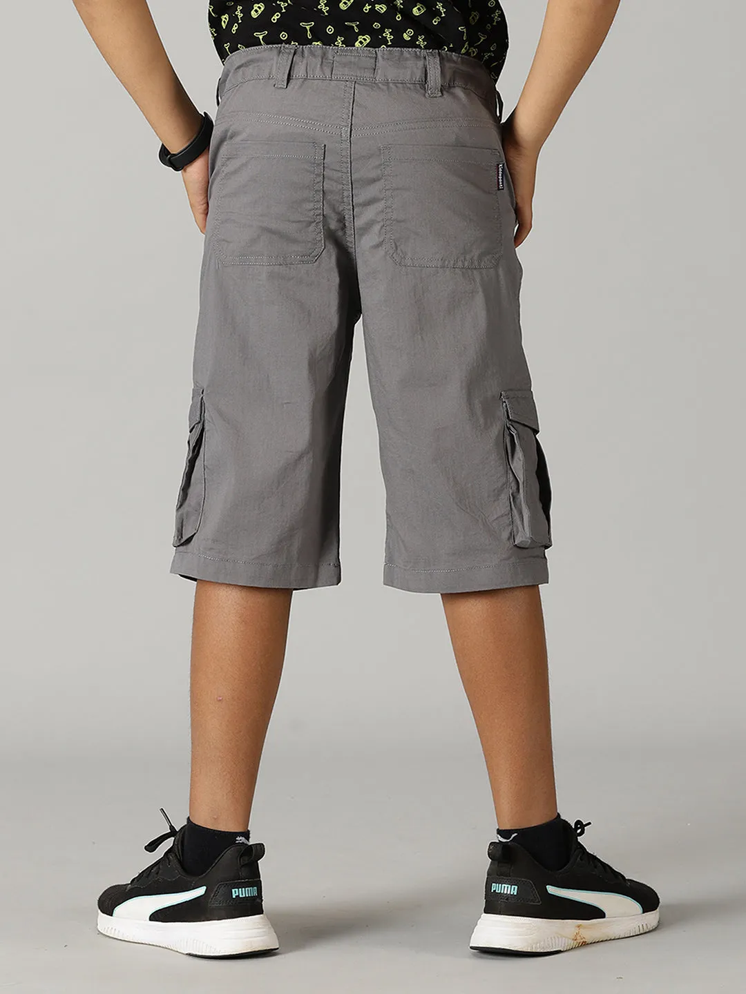 Boys Cotton Twill  Knee Length Cargo Short