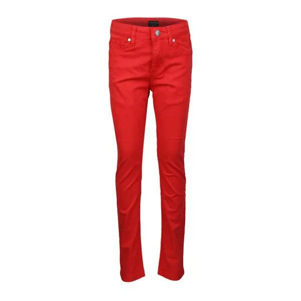 BOYS RED BASIC SLIM FIT TROUSERS