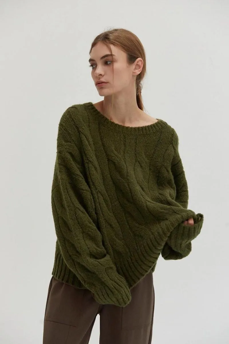 Carol Chunky Cable Knit Sweater