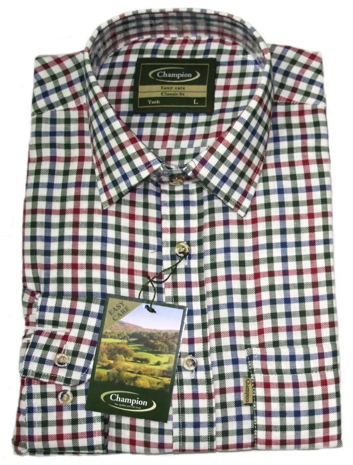 Champion Mens Long Sleeve Check Shirt - Highclere