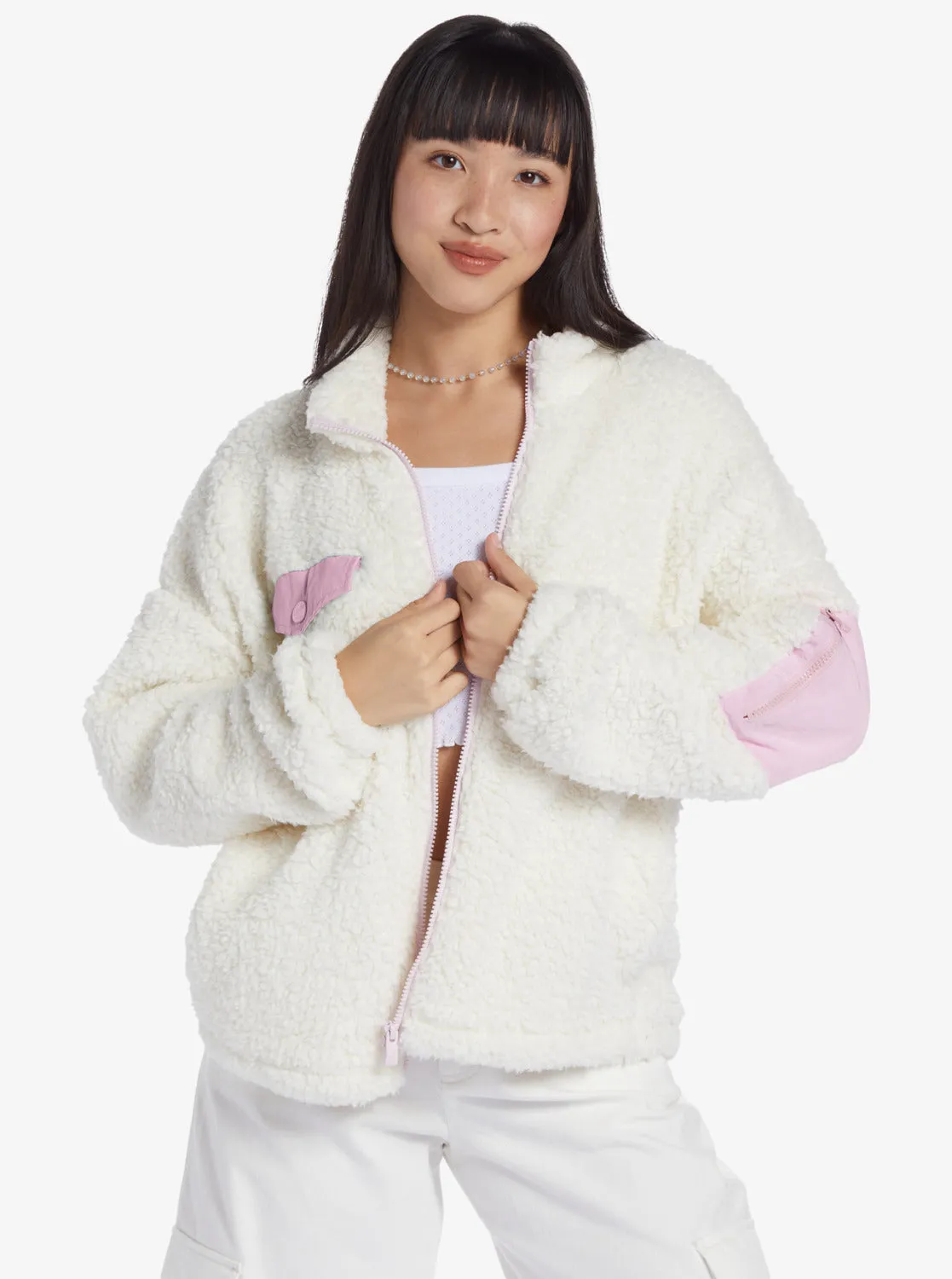 Chloe Kim Pop Snow Sherpa Full-Zip Fleece - Vanilla Ice