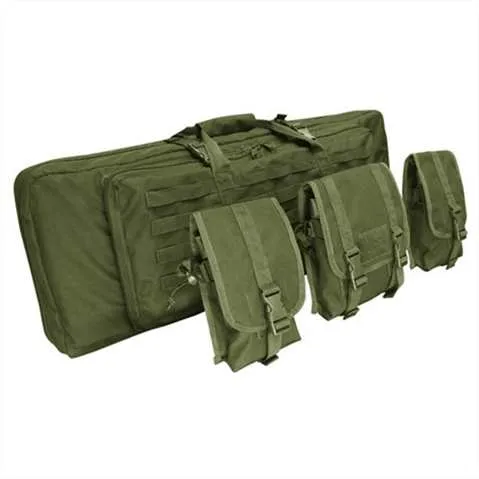 Condor Outdoor 46in Double Rifle Case w/ MOLLE Mag Pouches - OD Green