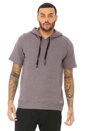 Crow Short Sleeve Hoodie - Grey Heather