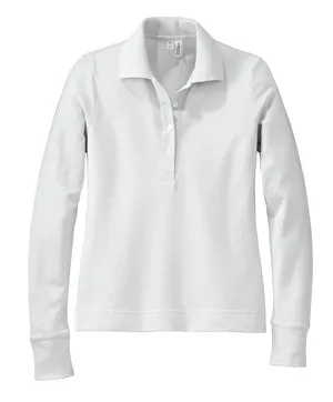 District Threads - Ladies Long Sleeve Stretch Pique Sport Shirt.  DT301LS