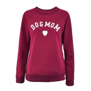 Dog Mom Velvet Fashionable Long Sleeve