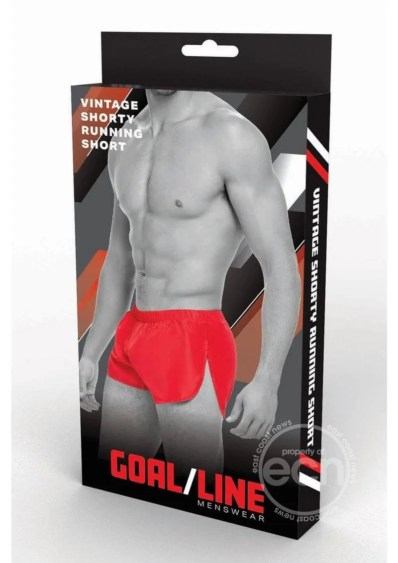 Goal Line Extreme Split Booty Shorts Red