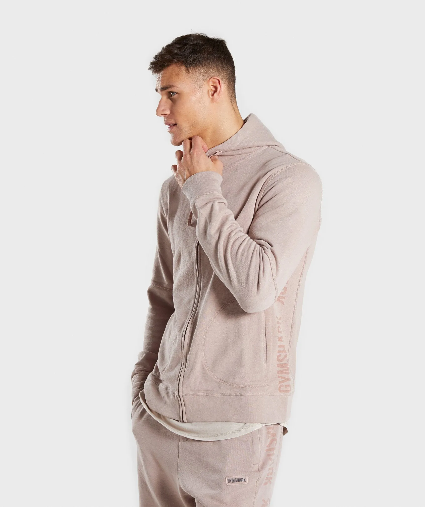 Gymshark Laundered Zip Hoodie - Nude