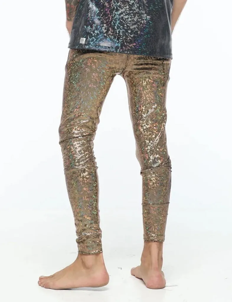 HOLOGRAPHIC MEGGINGS - GOLD