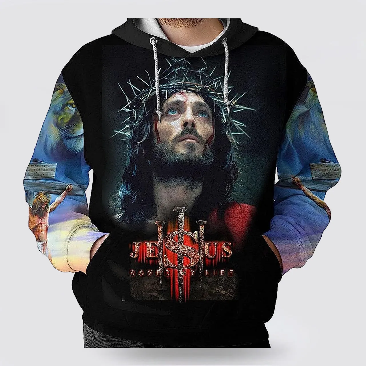 Jesus Saved My Life Hand Pray 3d Hoodies For Women Men - Christian Apparel Hoodies