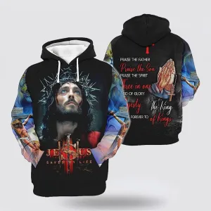 Jesus Saved My Life Hand Pray 3d Hoodies For Women Men - Christian Apparel Hoodies