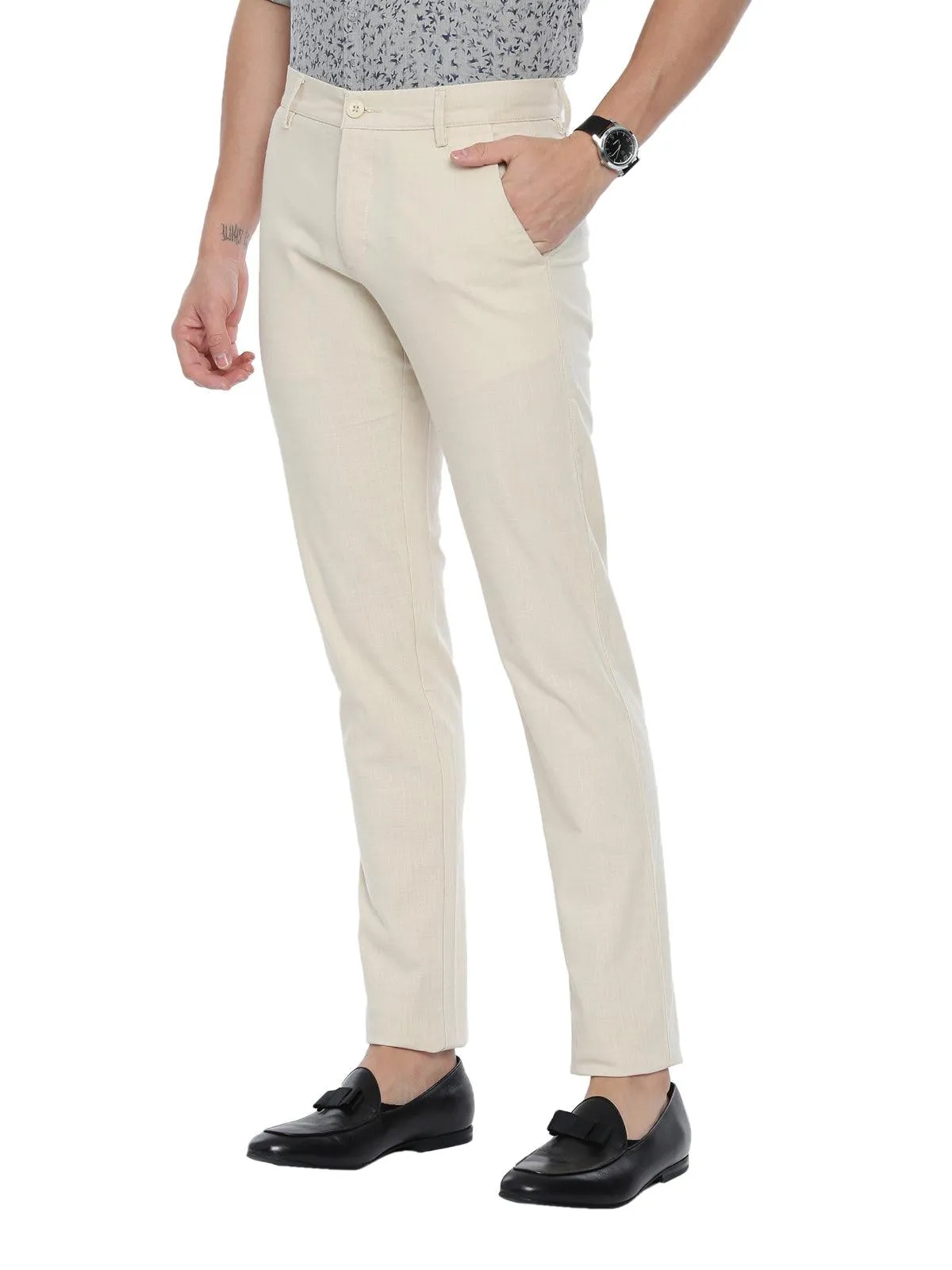 Kansas - Cream Trouser For Men | Ariser