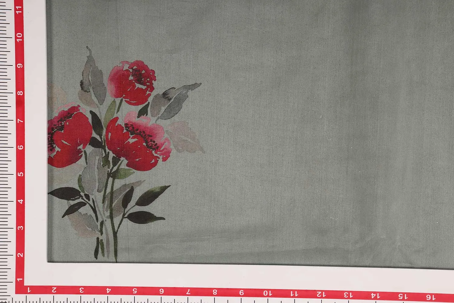 Light Gray Printed Organza Fabric