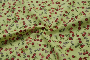 Light Yellow Floral Printed Cotton Fabric