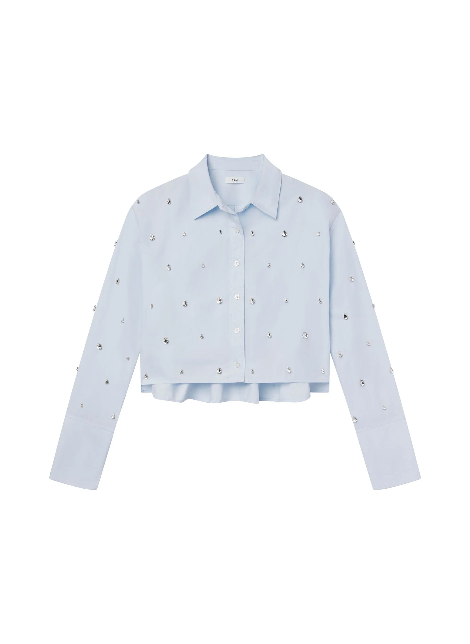 Mackie Embellished Cropped Cotton Shirt