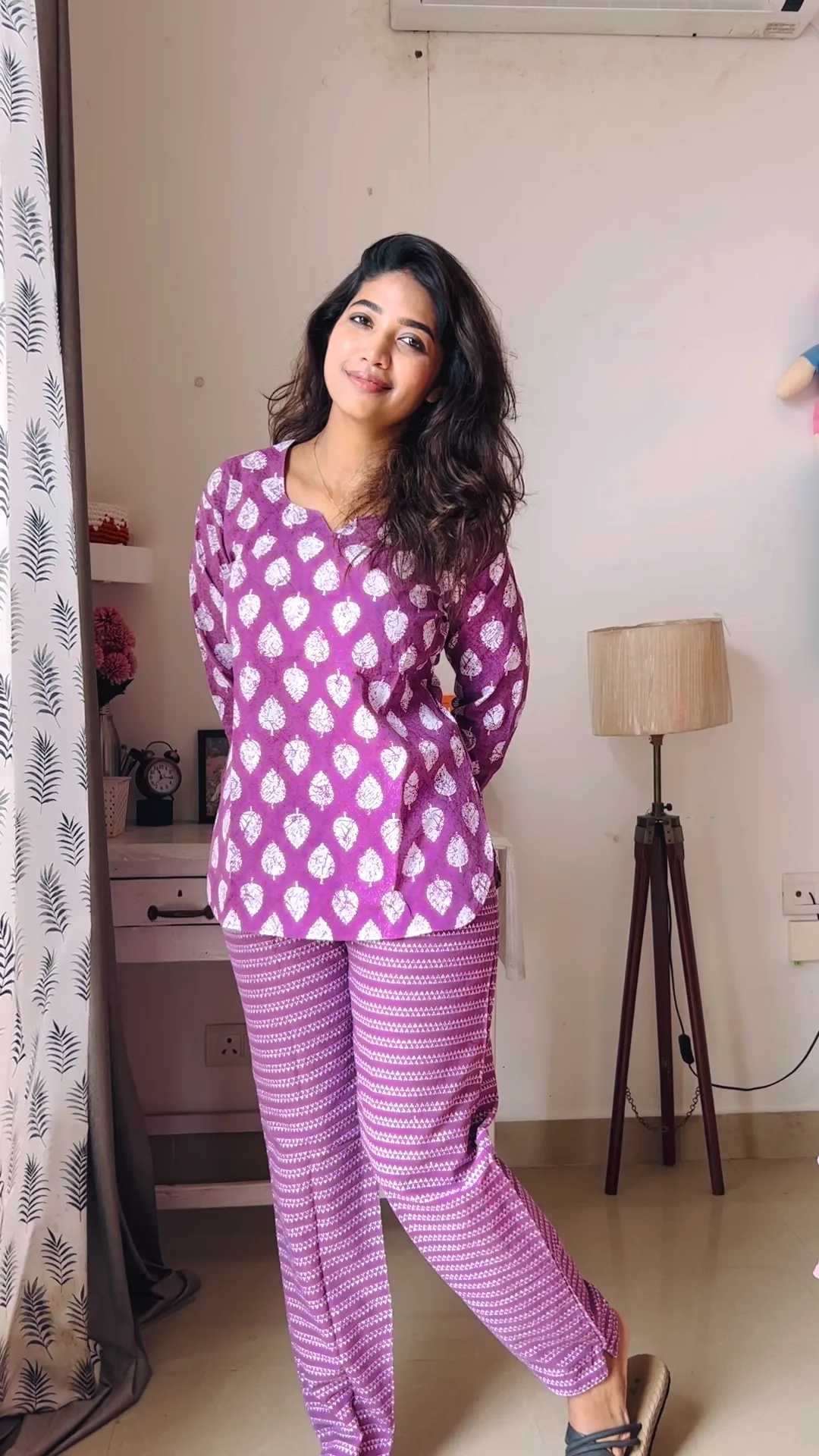 MANGAI Premium Cotton Printed Cambric Night Suits | Stylish Print's All Over | Top & Bottom Set | 3/4 Sleeve | Trendy Night Suits for Stylish Women's (CMNS)