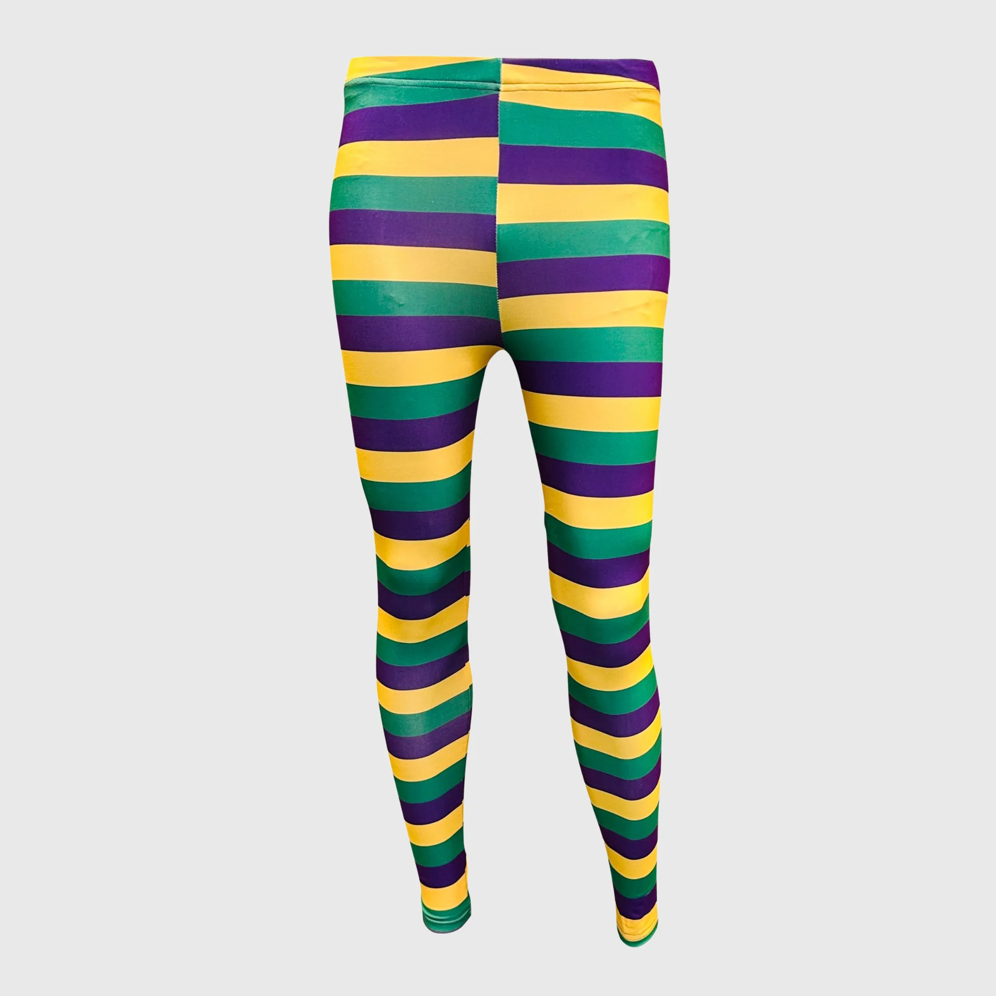 Mardi Gras Striped Leggings