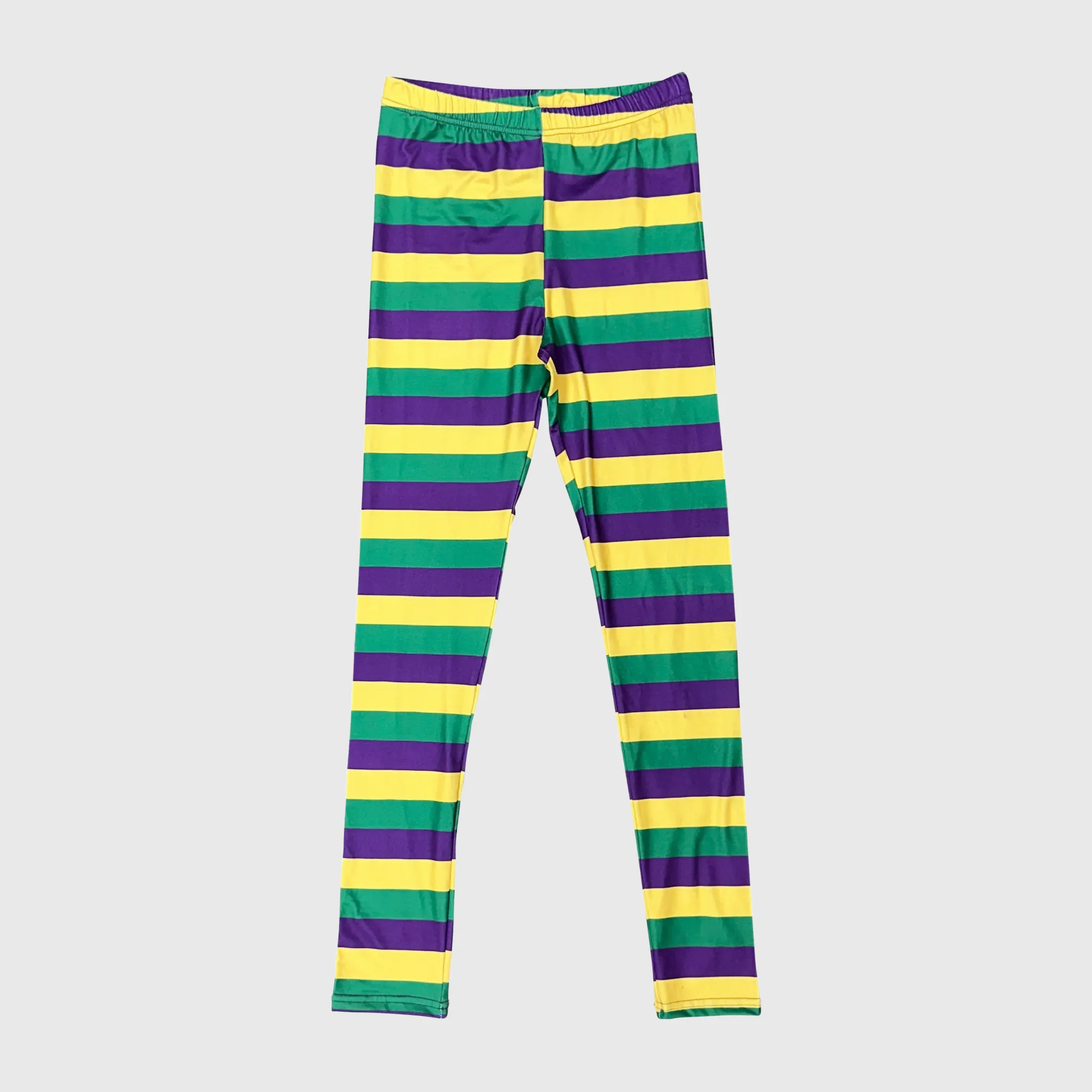 Mardi Gras Striped Leggings