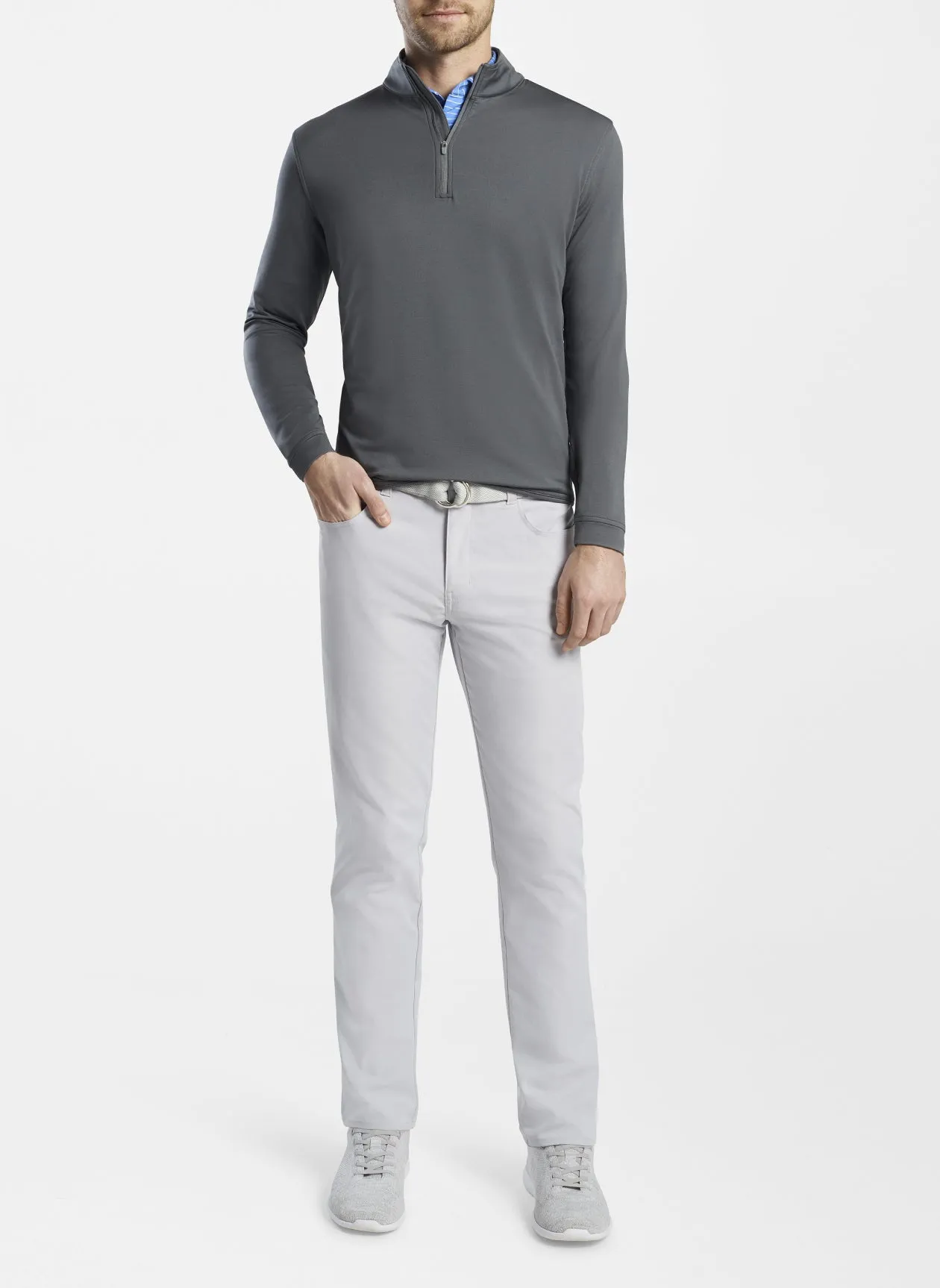 Melange Perth Performance Quarter-Zip in Smoke by Peter Millar