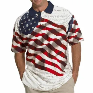 Men's American Flag Tech Polo