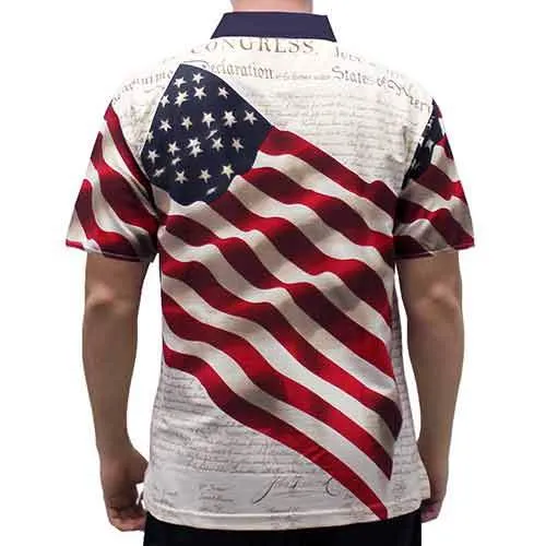 Men's American Flag Tech Polo