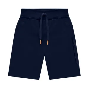 Navy Solid Matching Pull On Shorts