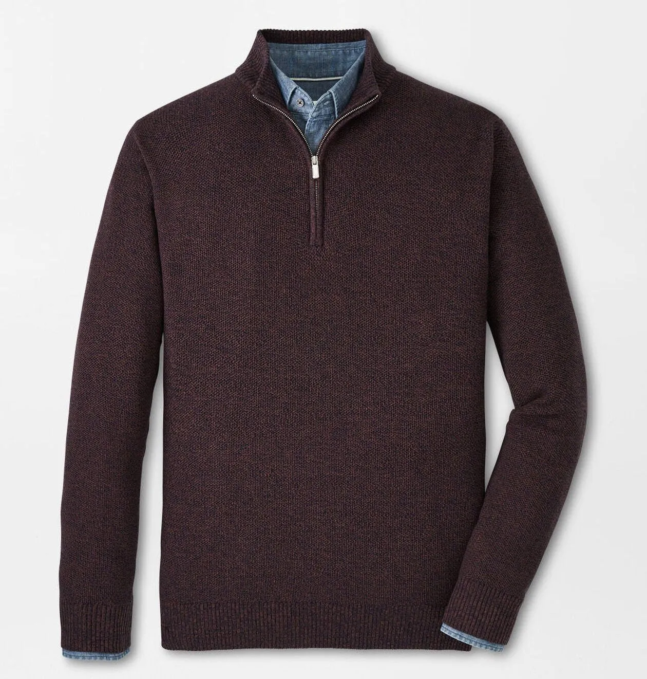 Nevis Twisted Quarter-Zip in Midnight Canopy by Peter Millar