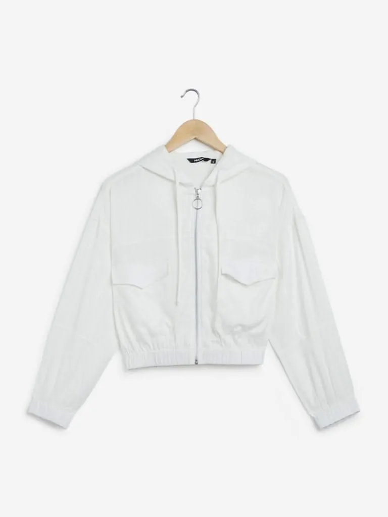 Nuon White Katz Cropped Jacket