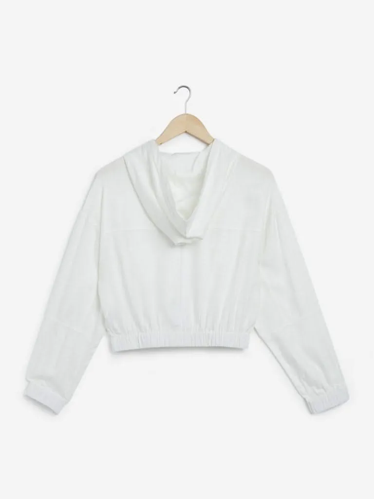 Nuon White Katz Cropped Jacket