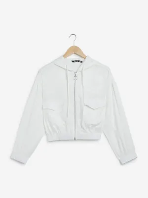 Nuon White Katz Cropped Jacket