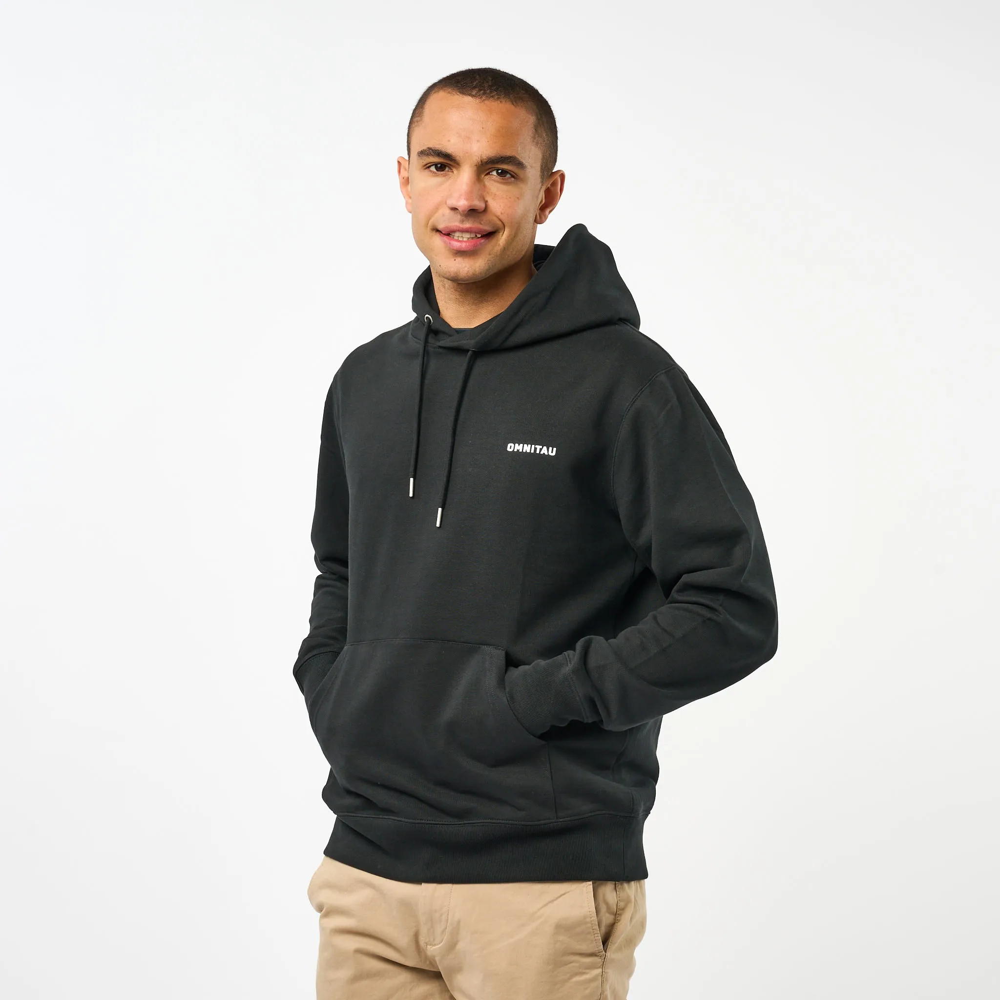 Omnitau Men's Muir Organic Cotton Medium Fit Hoodie - Black