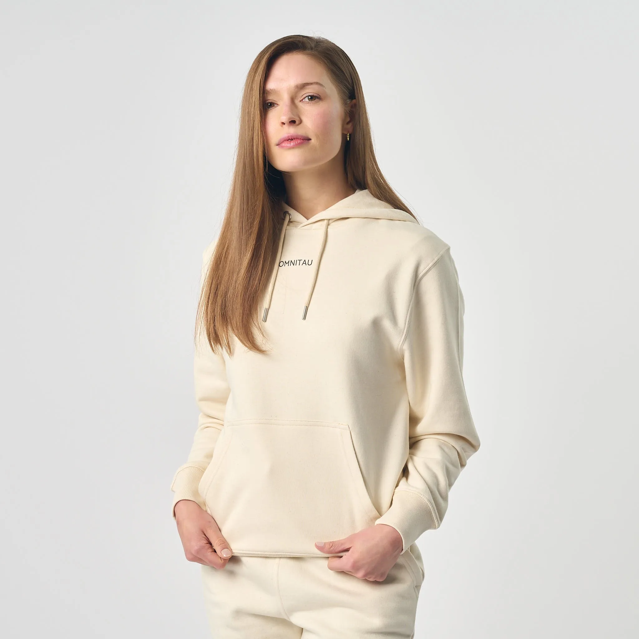 Omnitau Women's Presence Organic Cotton Medium Fit Hoodie - Cream