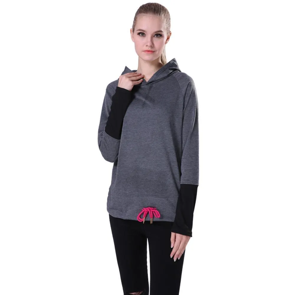 Patchwork Long-sleeved Pullovers Hoodies