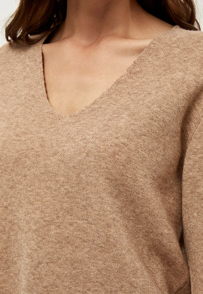 PCRosalia Knit Pullover - Warm Sand Melange