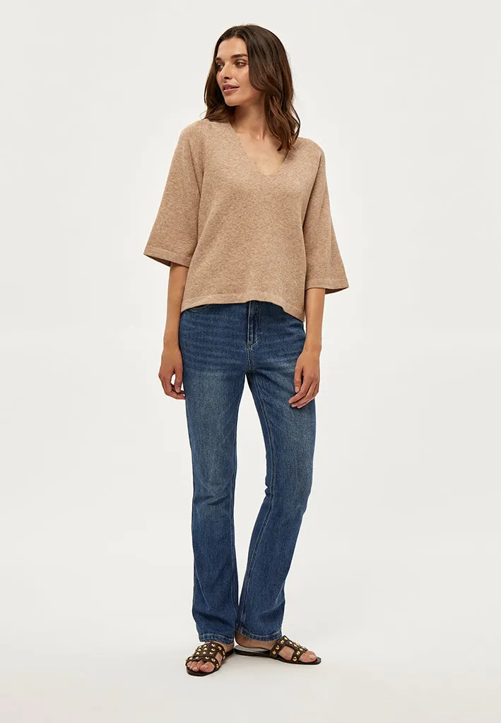 PCRosalia Knit Pullover - Warm Sand Melange