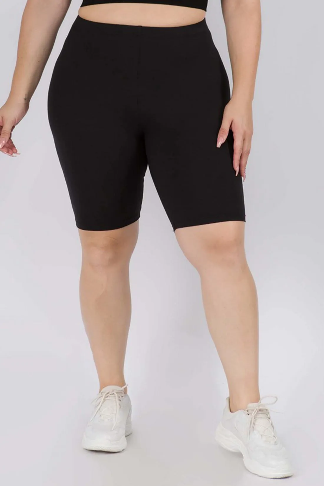 Plus Size Ultra Soft High Waisted Biker Shorts