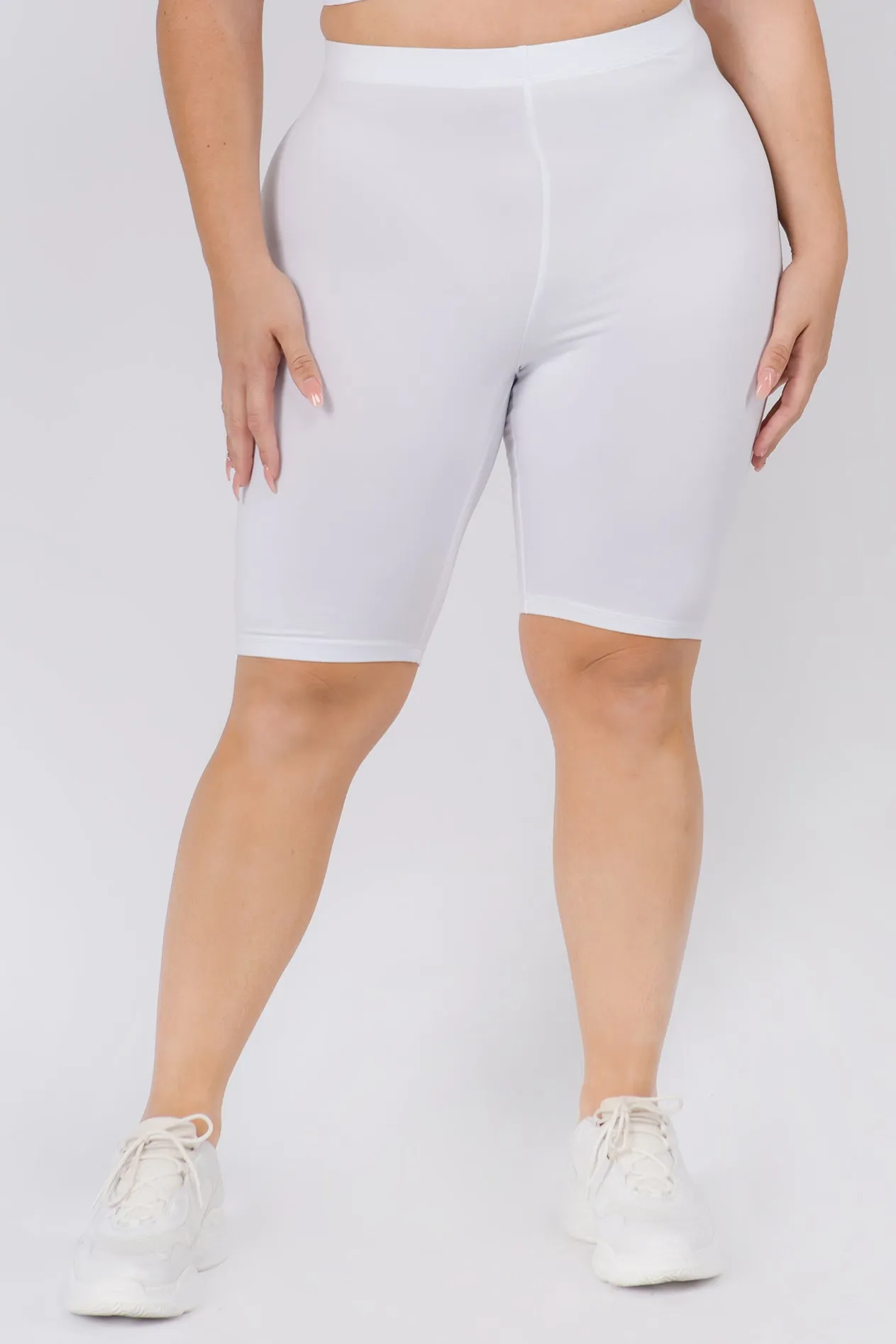 Plus Size Ultra Soft High Waisted Biker Shorts