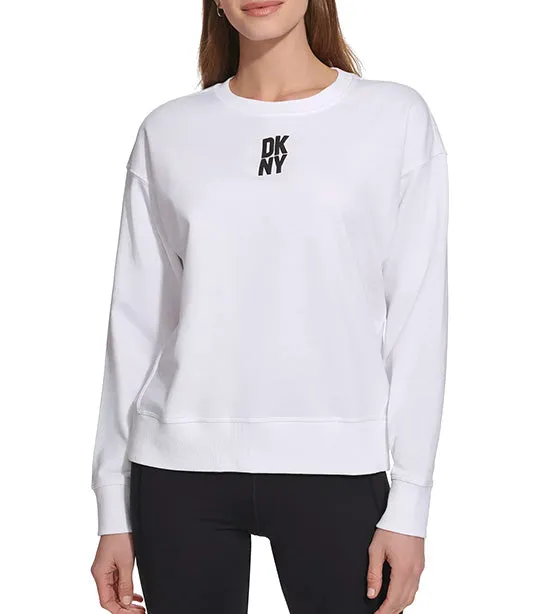 Puff Logo Crew Neck Pullover White