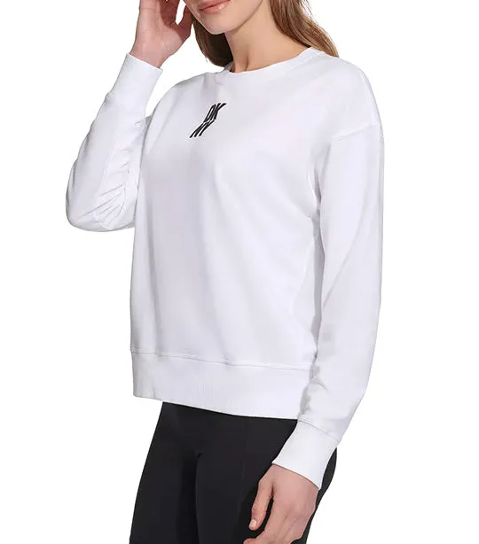 Puff Logo Crew Neck Pullover White