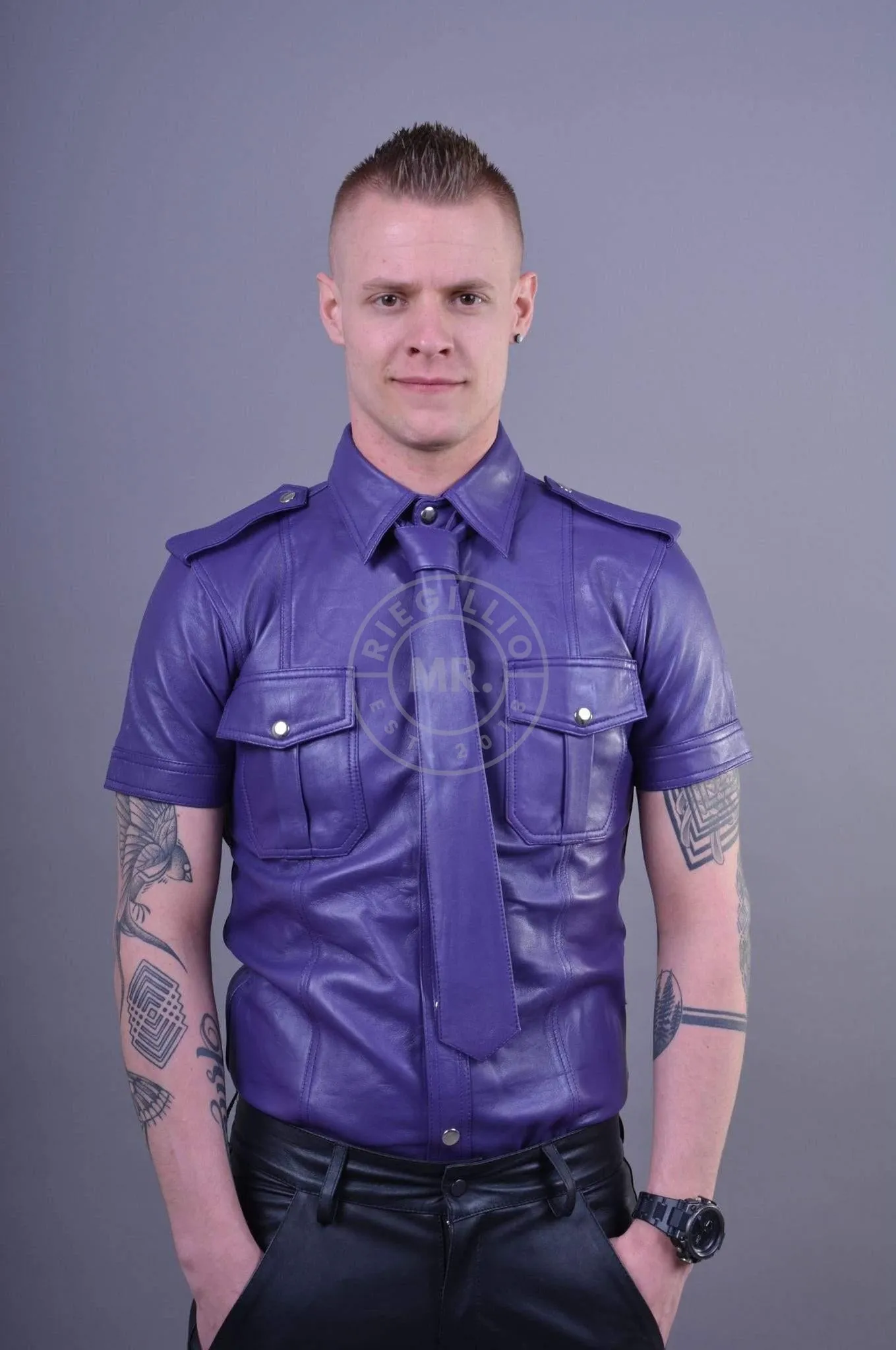 Purple Leather Shirt