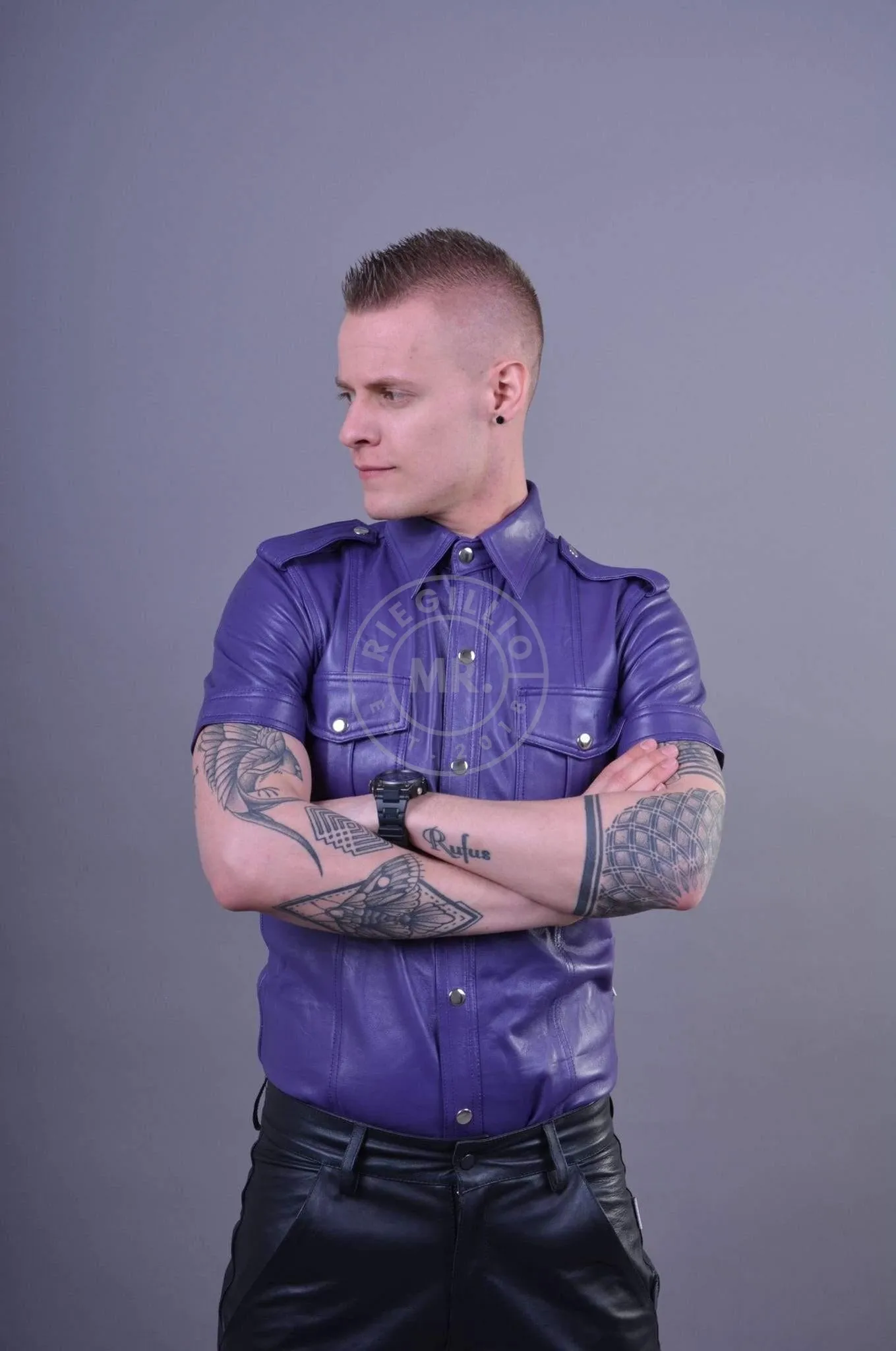 Purple Leather Shirt