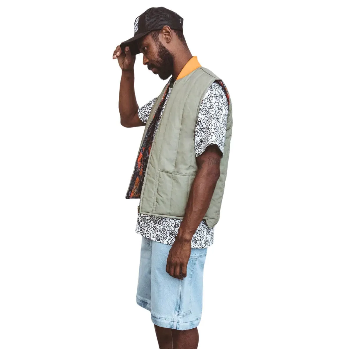 QUILTED REVERSIBLE CAMO VEST