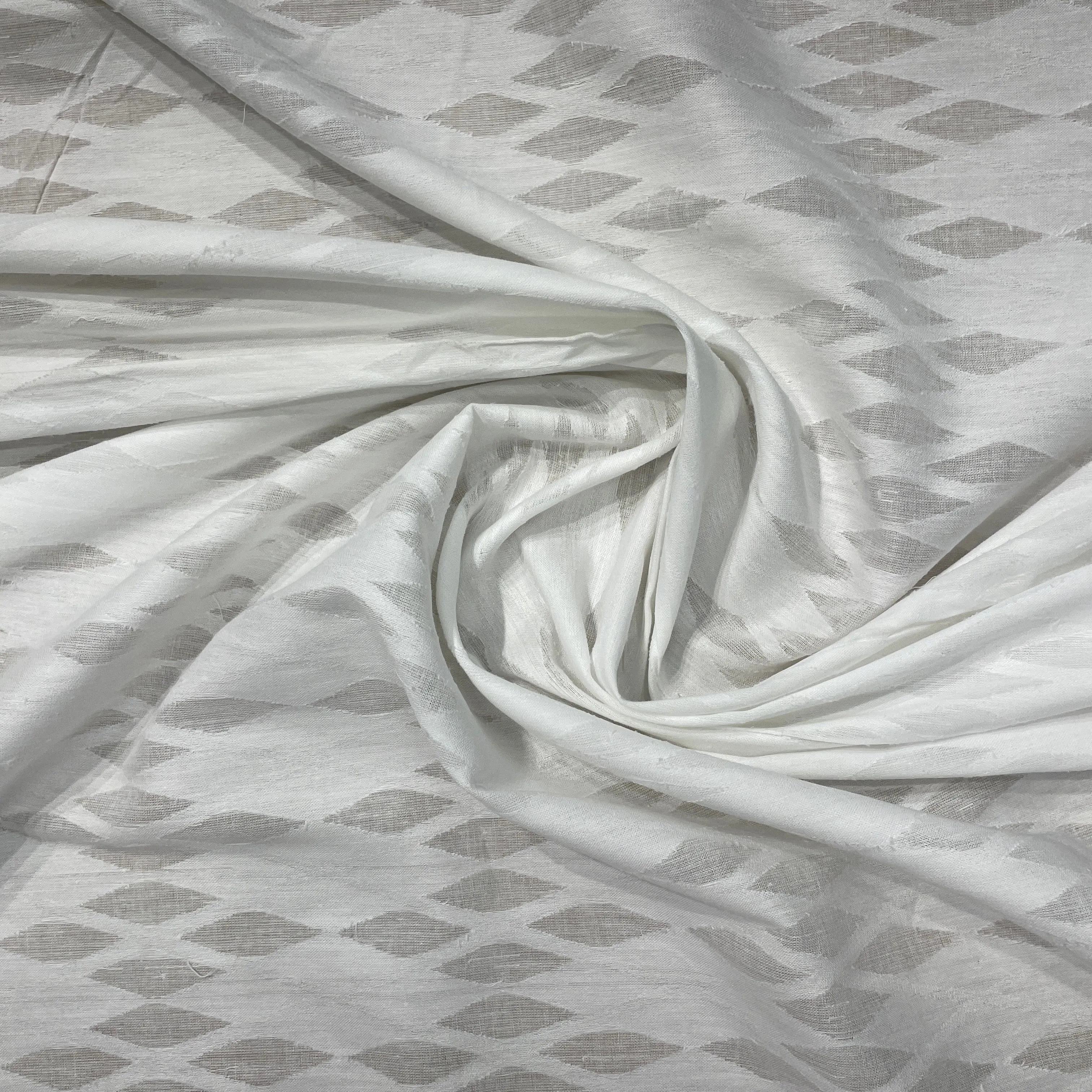 RFD White Dyeable Cotton Jacquard Fabric