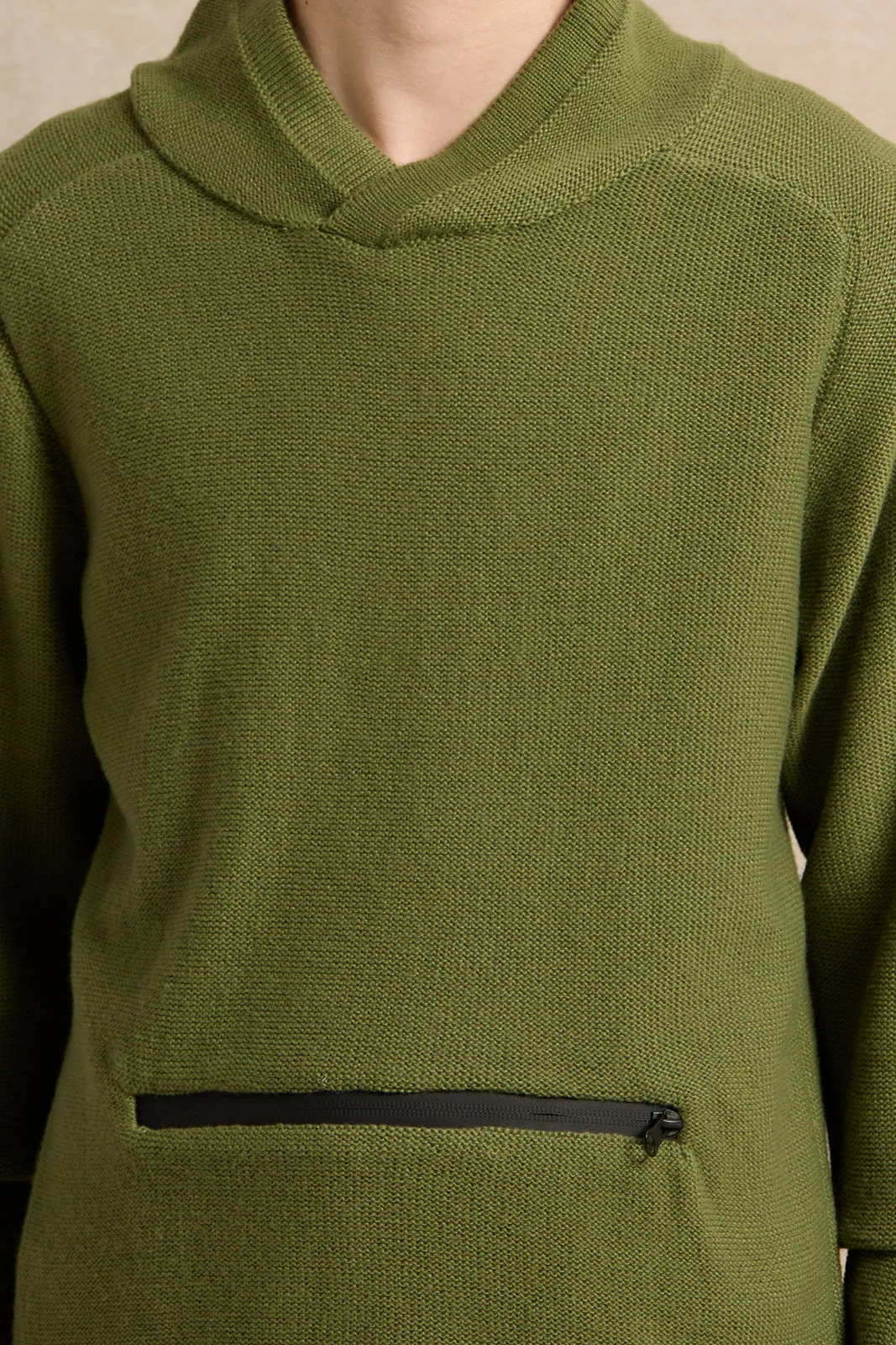 Senior Boys Olive Knitted Sweater